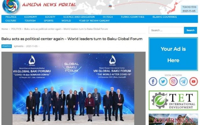 Dünya mediası Bakıdakı forumdan yazdı - Fotolar