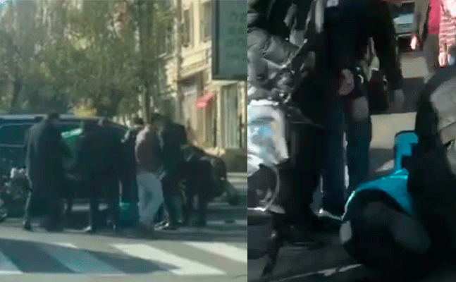 Bakıda “Wolt” kuryerini avtomobil vurdu - Video