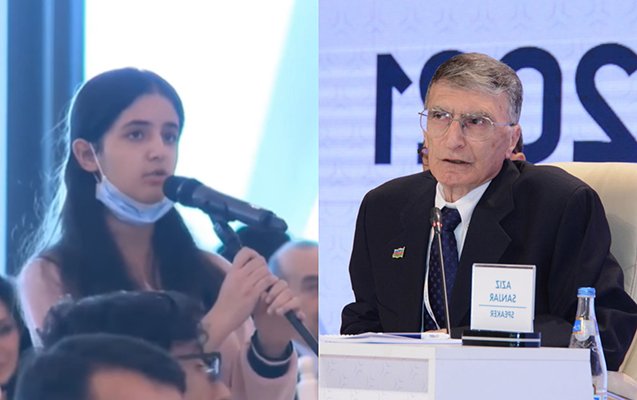 Aziz Sancarla azərbaycanlı şagird arasında maraqlı dialoq - Video