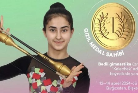 Azərbaycanın bədii gimnastı beynəlxalq turnirdə qızıl medal qazanıb