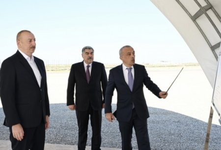 Prezident Şirvan suvarma kanalının təməlini qoyub
