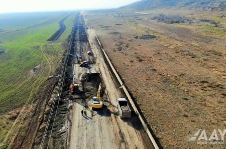 Ağdərə-Ağdam yolunun inşasına başlanıldı - Fotolar